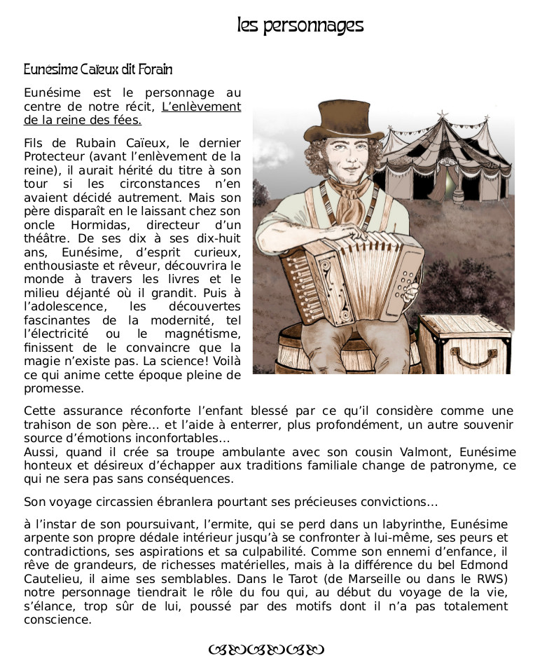 fiche du personnage principal